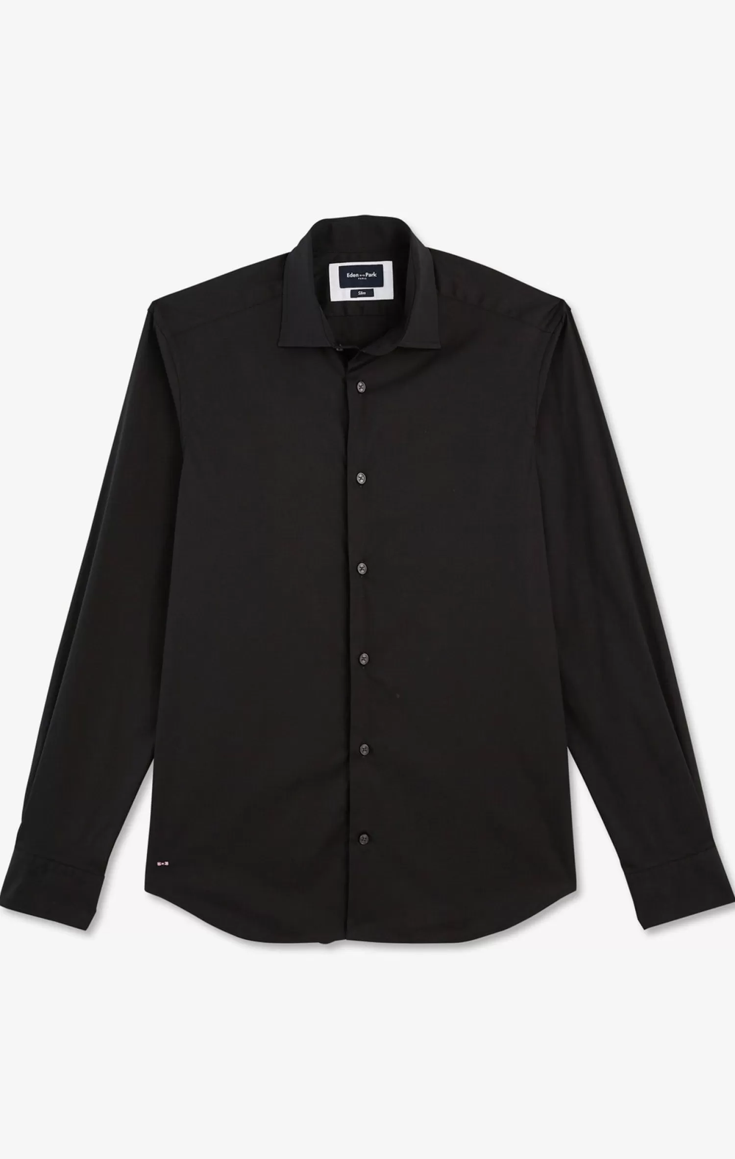 Eden Park Slim-fit black shirt in stretch poplin< Shirts