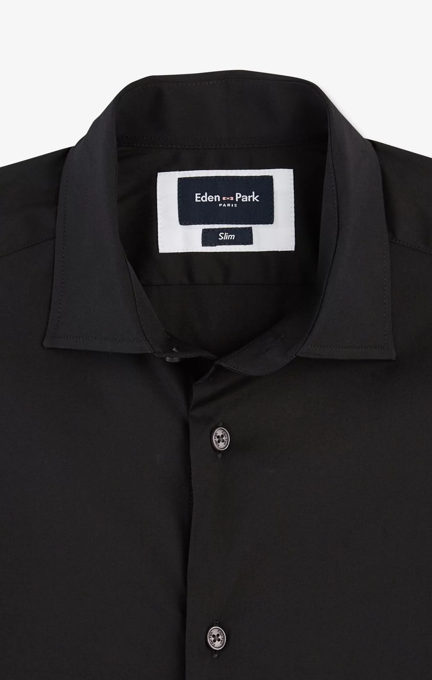 slimfit_black_shirt_in_stretch_poplin_7.webp Eden Park Slim-fit black shirt in stretch poplin< Shirts