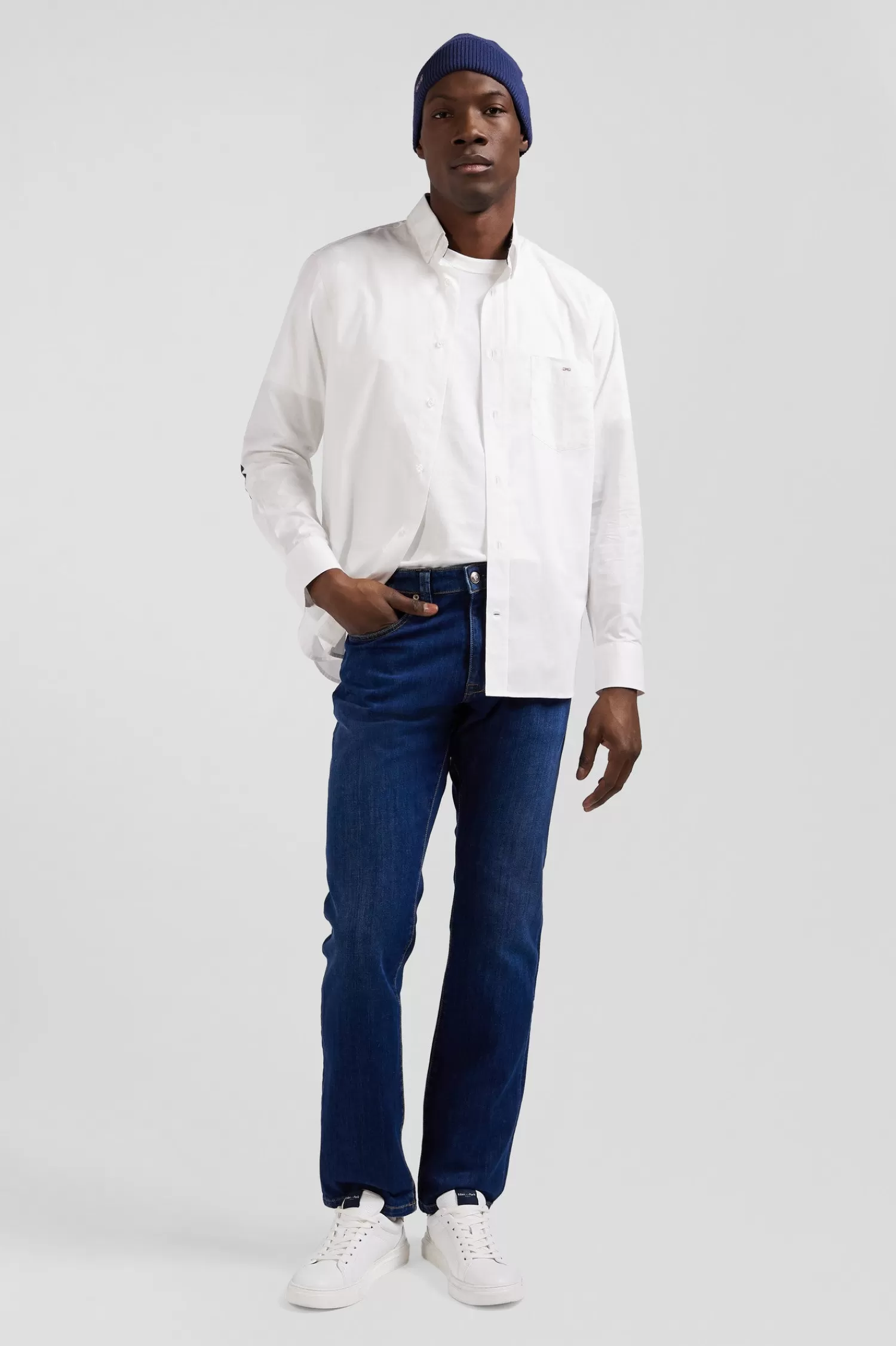 Eden Park stone-washed regular raw stretch denim jeans< Pants