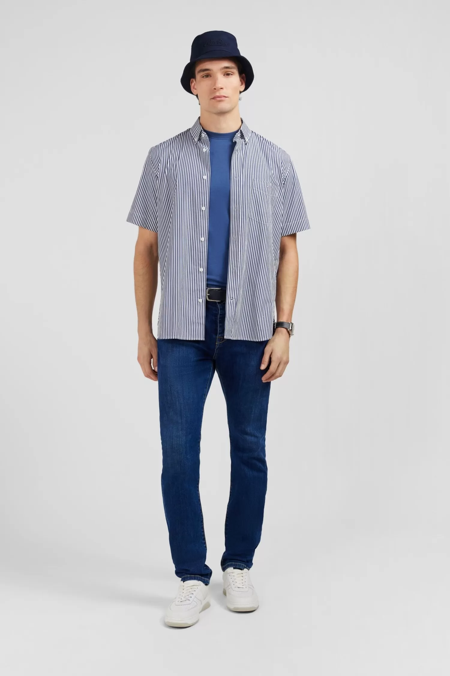 Eden Park Straight jeans in blue stretch cotton< Pants