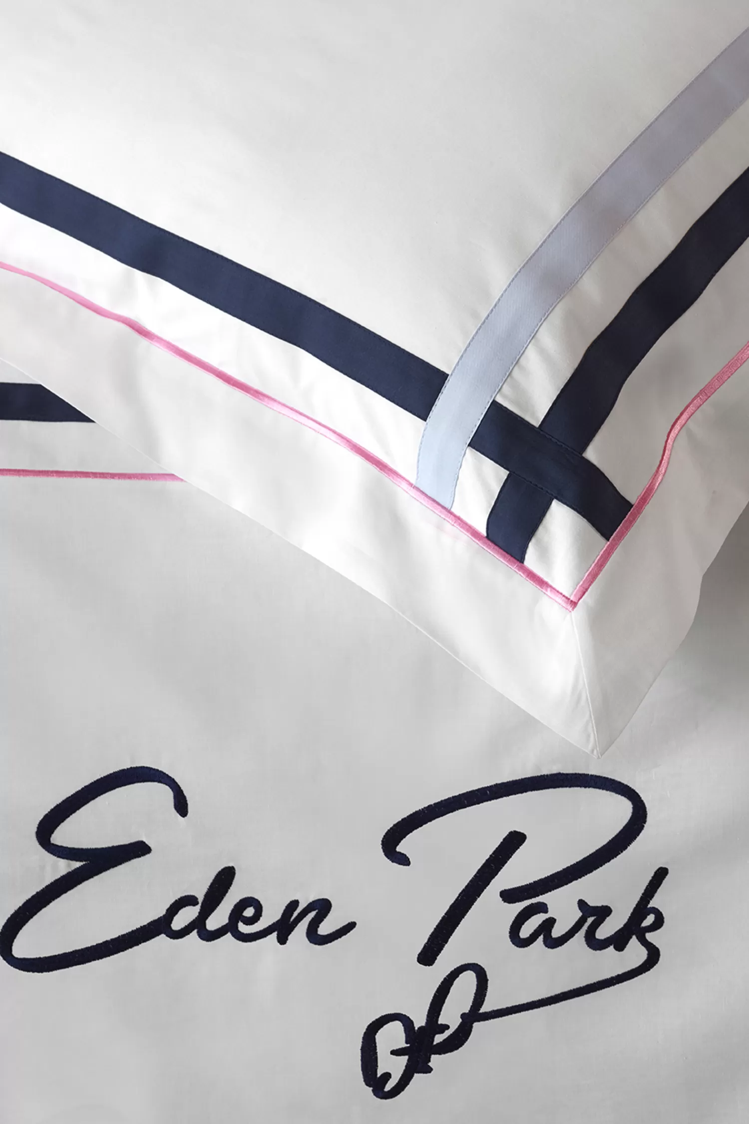 Eden Park 2 taies d'oreiller carrés marine ciel et rose - Talavalu< Pillowcases