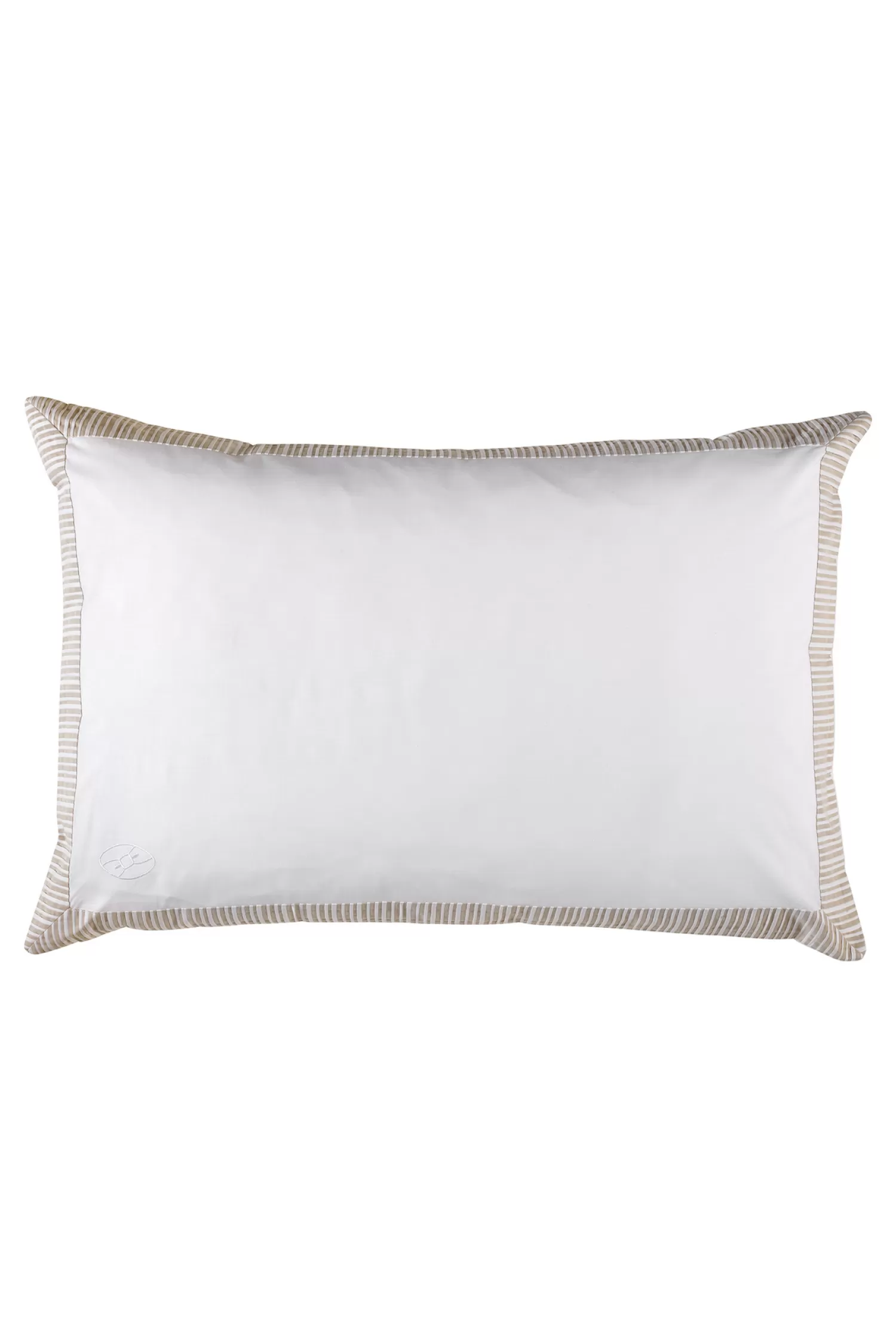 Eden Park 2 taies d'oreiller rectangulaires blanc et beige - Bulle ovale< Pillowcases