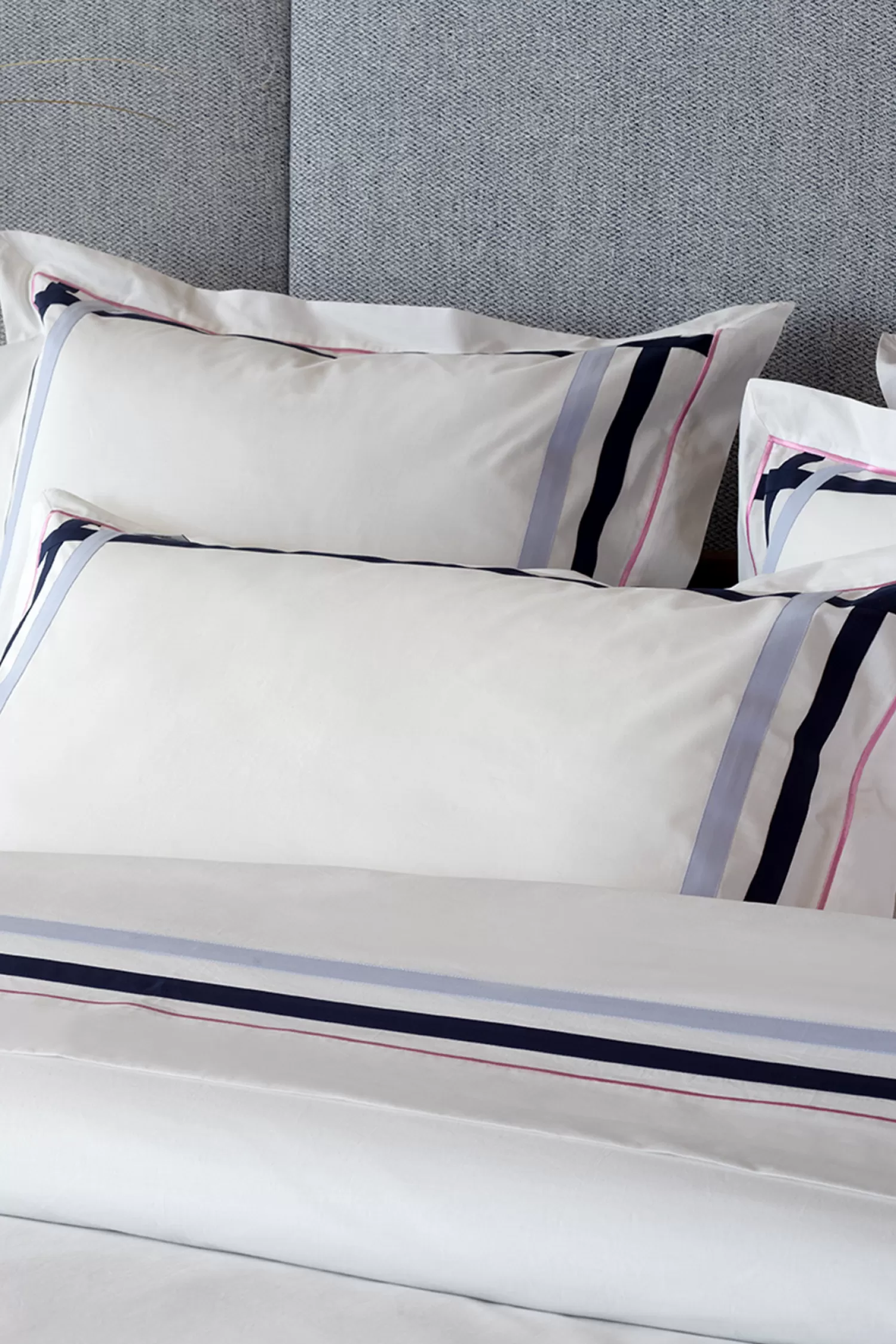 Eden Park 2 taies d'oreiller rectangulaires marine ciel et rose - Talavalu< Pillowcases