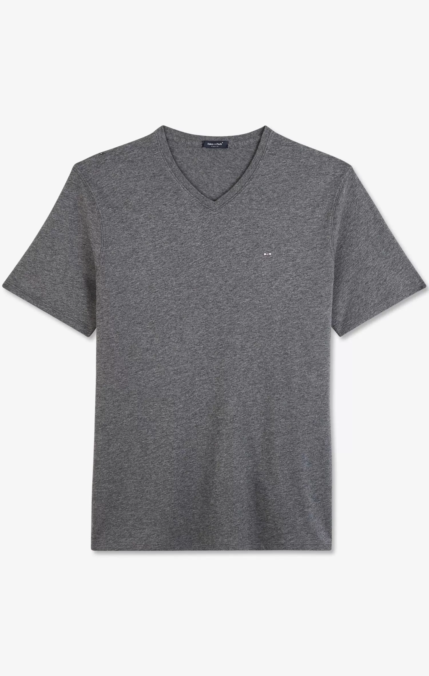 Eden Park V-neck grey light pima cotton t-shirt< T-shirts