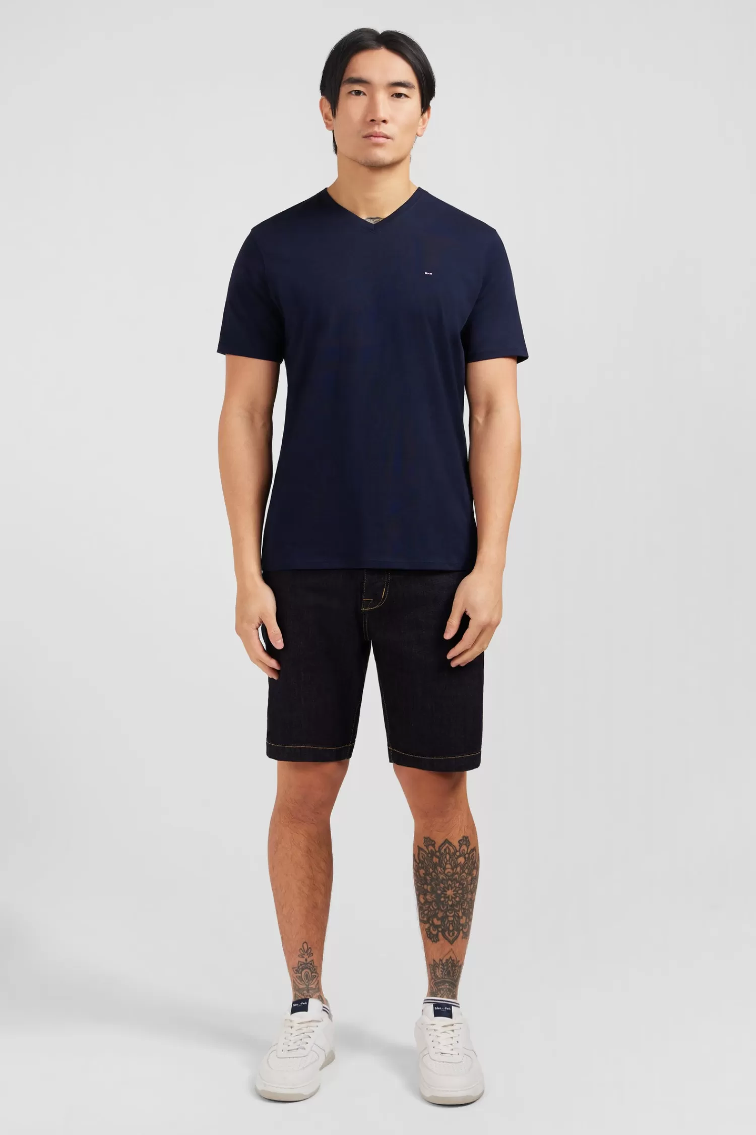 Eden Park V-neck navy light pima cotton t-shirt< T-shirts