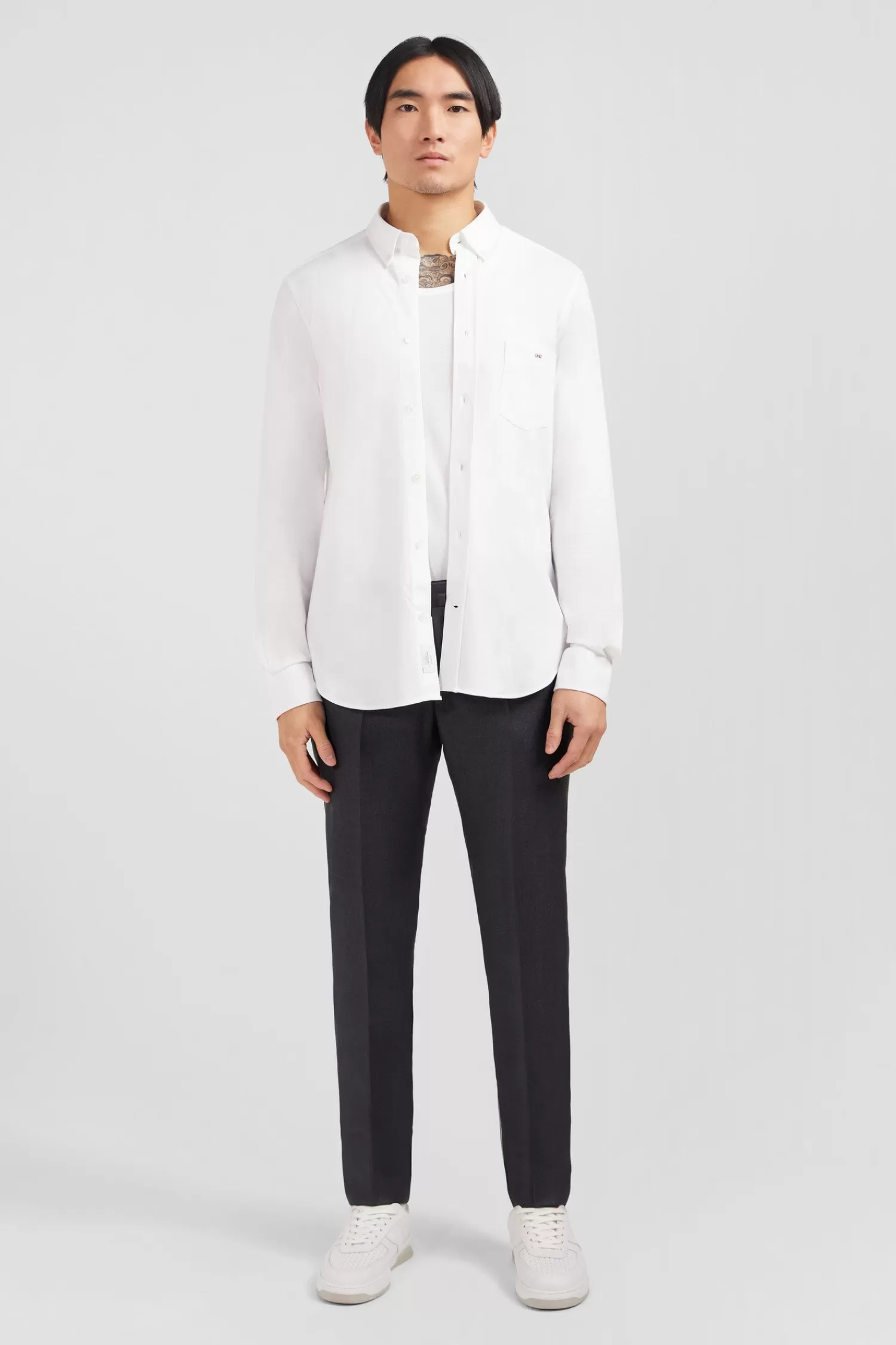 Eden Park White cotton pinpoint shirt< Shirts