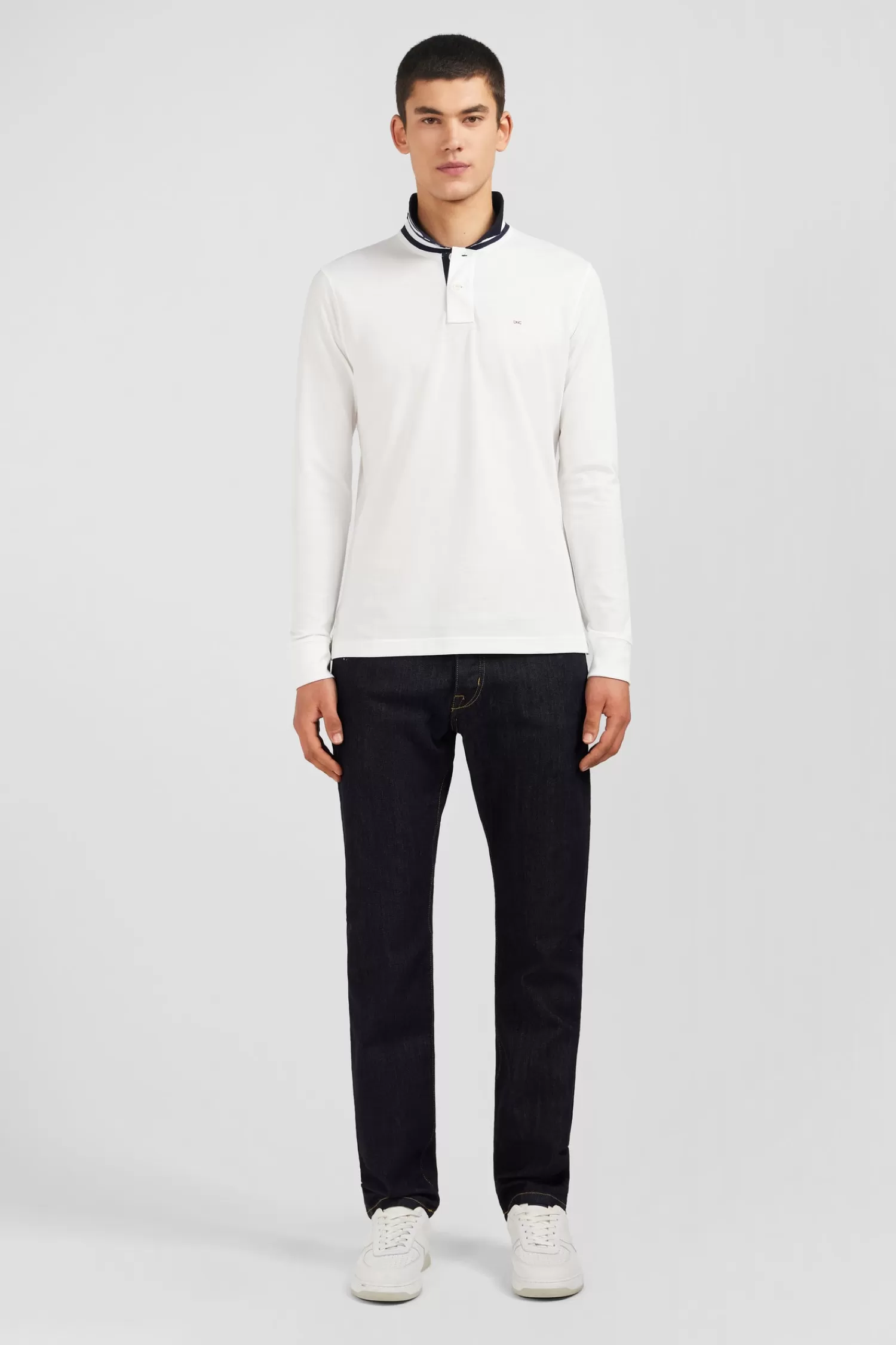 Eden Park White cotton polo with contrasting neck< Polos