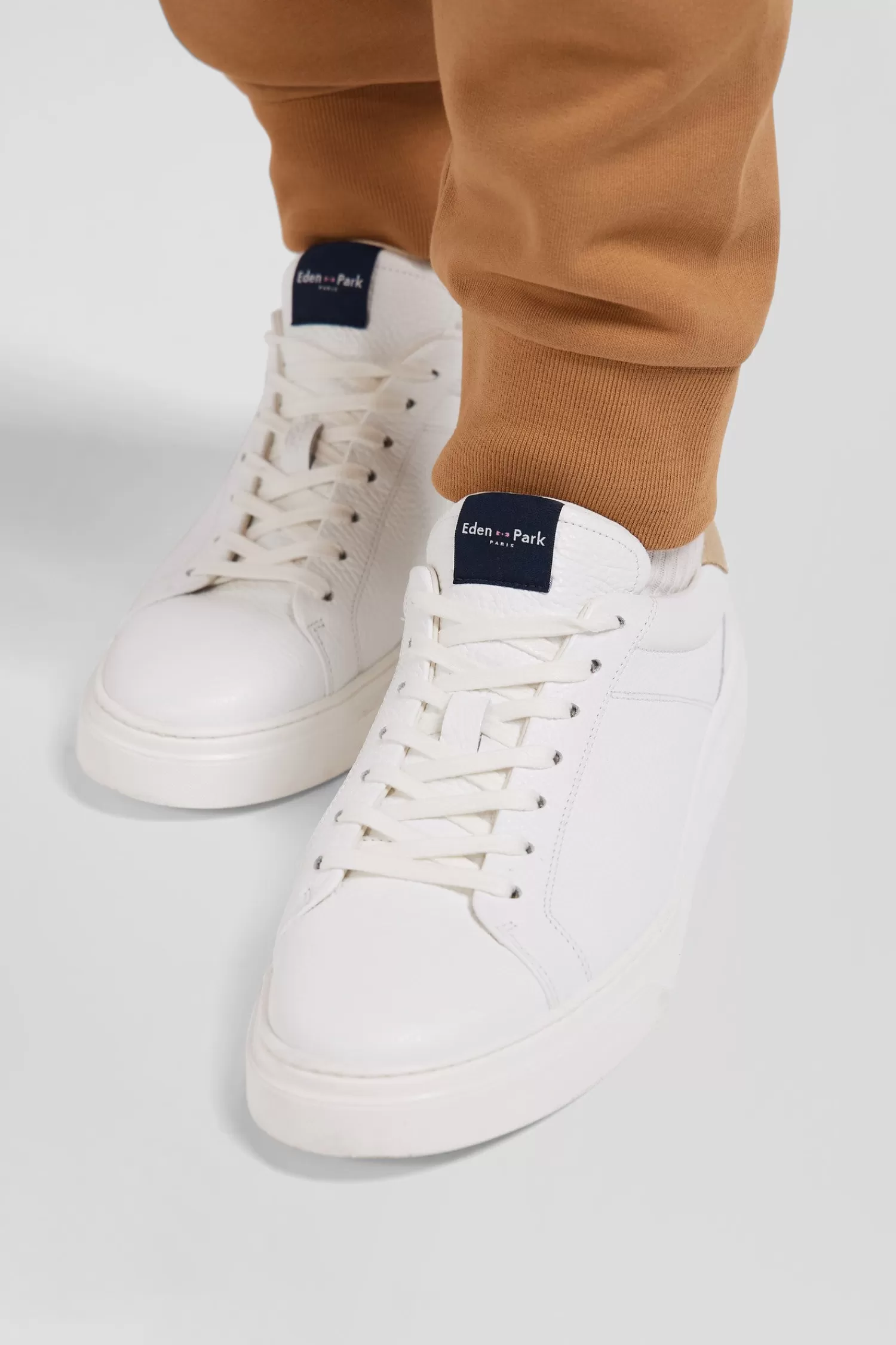 Eden Park White low-top leather sneakers< Sneakers