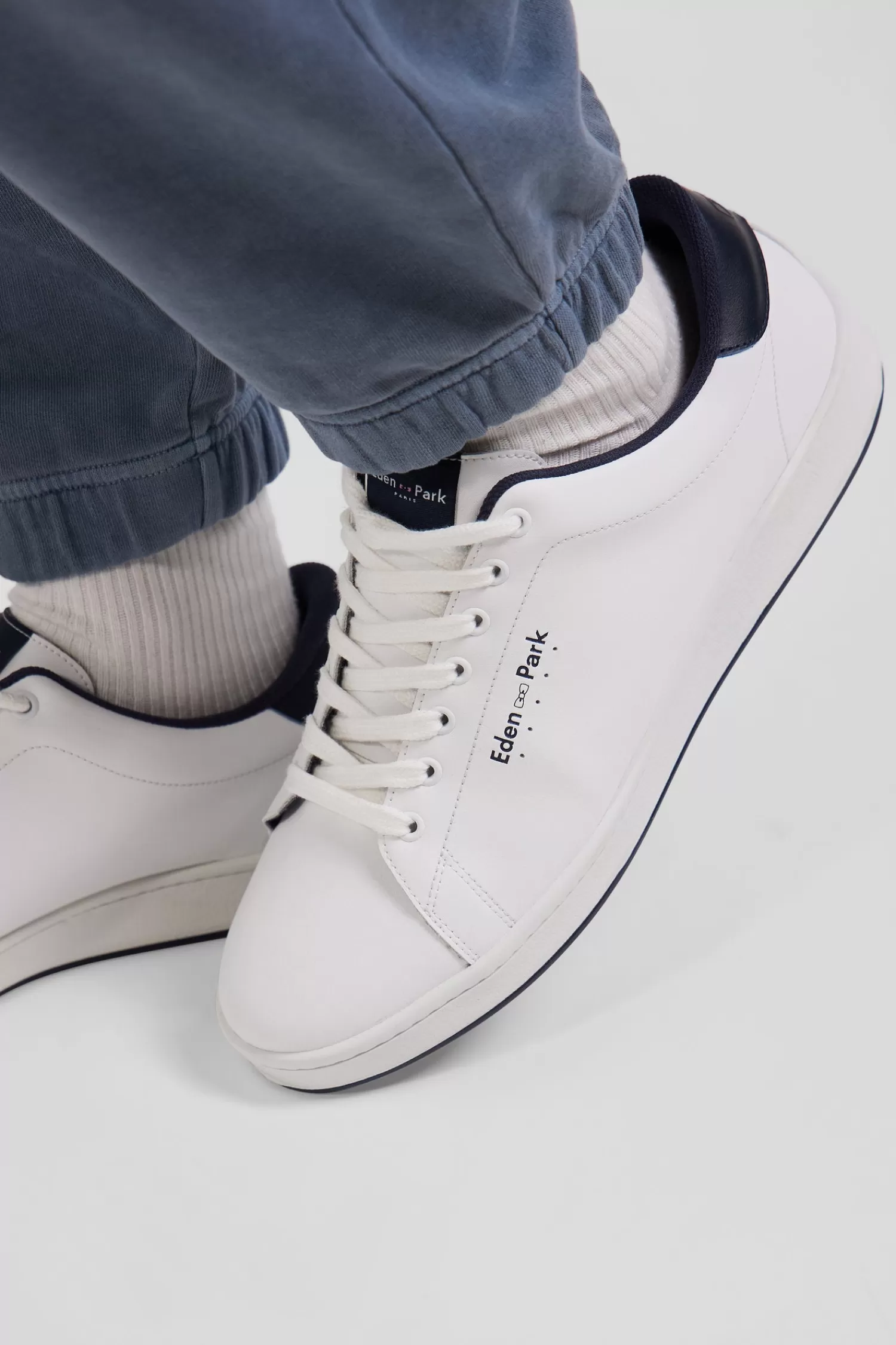 Eden Park White low-top leather sneakers< Sneakers
