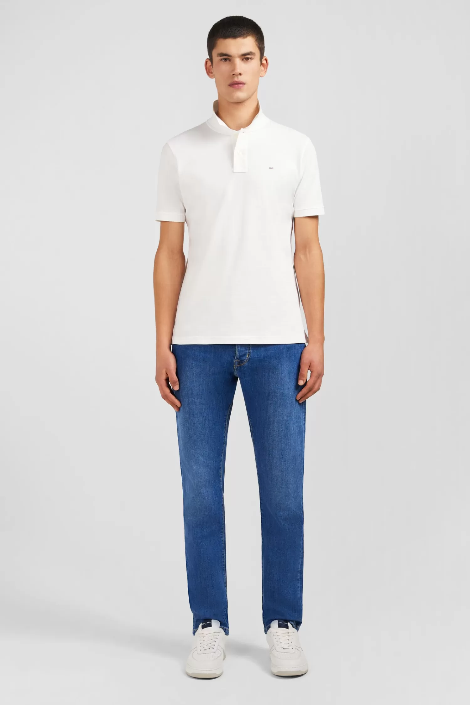 Eden Park White stretch pima cotton polo< Polos