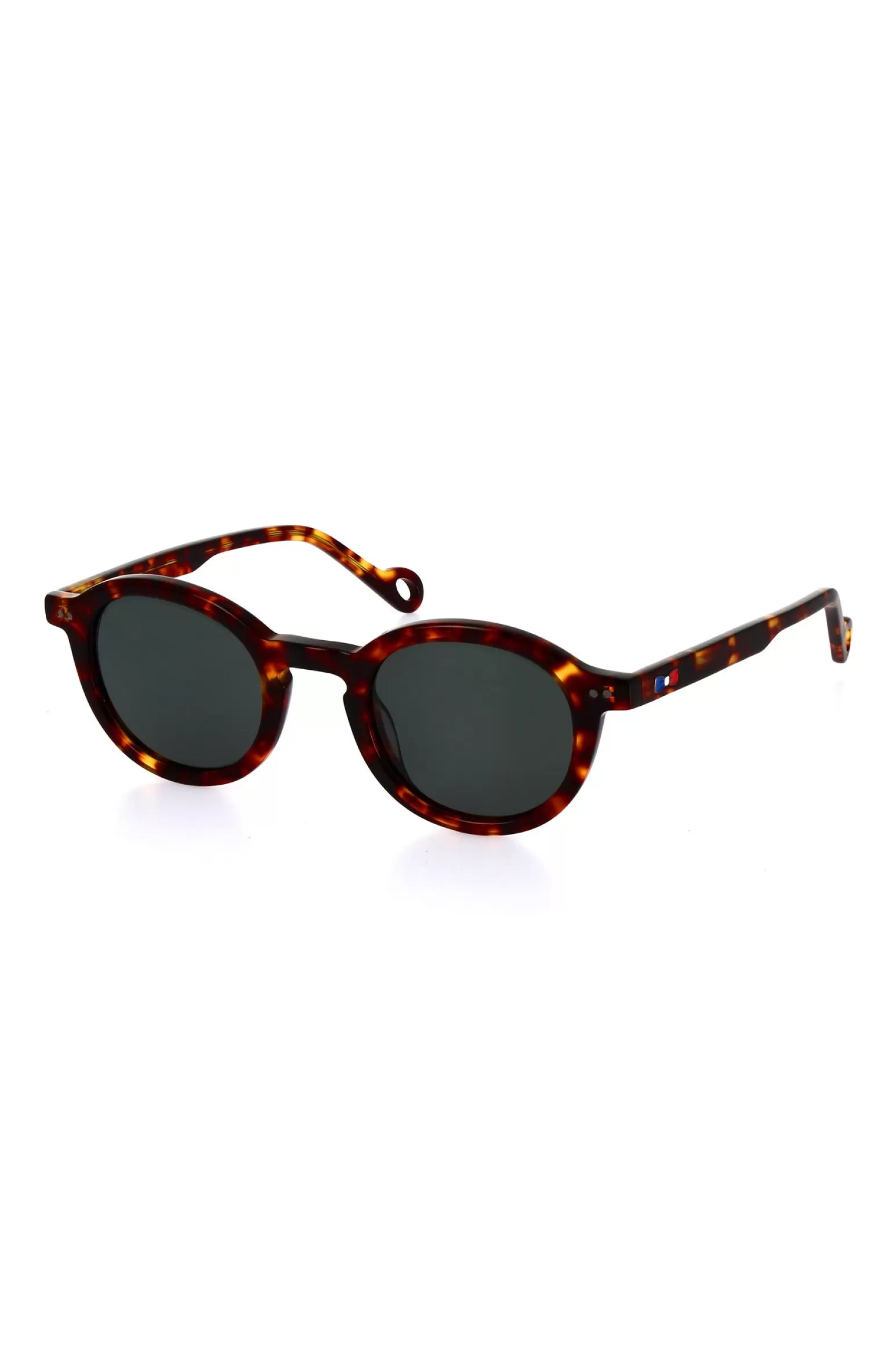 Eden Park XV de France brown round acetate tortoiseshell sunglasses< Sunglasses